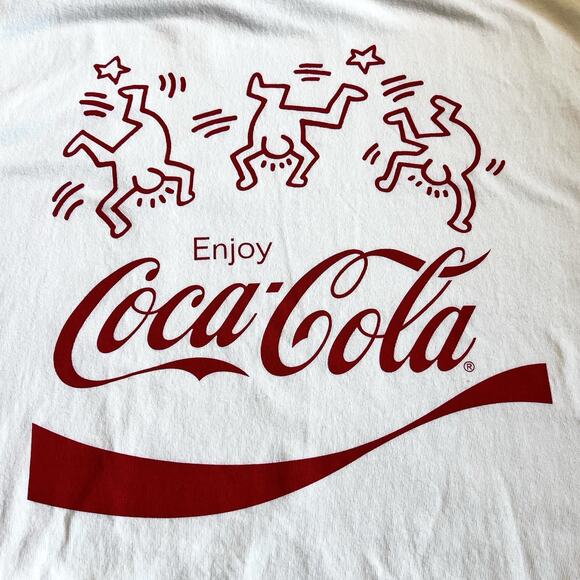 UNIQLO UT Keith Haring Coca-Cola Graphic T-Shirt White Red Art Pop Adult Large - Picture 3 of 7
